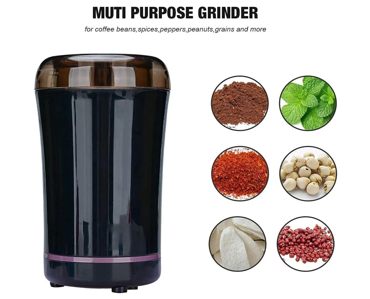 Portable Electric Coffee & Spice Grinder – Compact, Rechargeable & Easy to Use